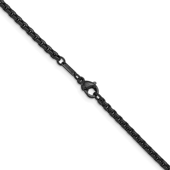 2.7mm Round Box Chain (Midnight Stainless Steel)